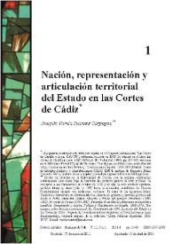 Nación, representación y articulación territorial del Estado en las Cortes de Cádiz