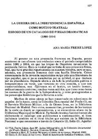 La Guerra de la Independencia española como motivo teatral: esbozo de un catálogo de piezas dramáticas (1808-1814)