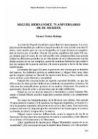 Miguel Hernández, 75 aniversario de su muerte