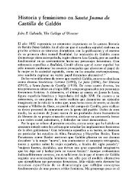 Historia y feminismo en 'Santa Juana de Castilla' de Galdós 
