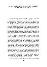 El sentido de materialidad en Aleixandre y otros poetas del 27