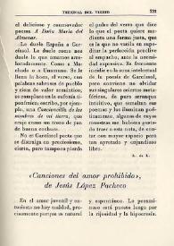 'Canciones del amor prohibido', de Jesús López Pacheco