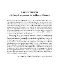 Presentación '30 Años de argumentación jurídica en Alicante'