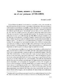 Amor, amores y desamor en el sur peruano (1750-1800) 