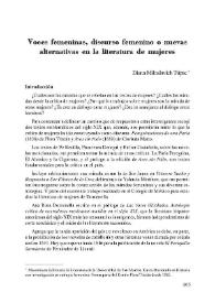 Voces femeninas, discurso femenino o nuevas alternativas en la literatura de mujeres 