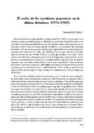 El exilio de las escritoras argentinas en la última dictadura (1976-1983)