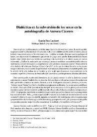 Dialéctica en la subversión de los sexos en la autobiografía de Aurora Cáceres
