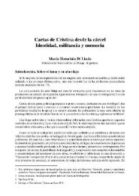 Cartas de Cristina desde la cárcel. Identidad, militancia y memoria