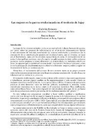 Las mujeres en la guerra revolucionaria en el territorio de Jujuy
