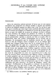 Góngora y la visión del mundo como posibilidad