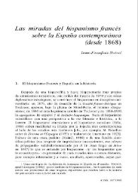 Las miradas del hispanismo francés sobre la España contemporánea (desde 1868)