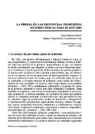 La prensa en las provincias: propuestas metodológicas para su estudio