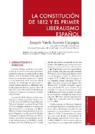 La Constitución de 1812 y el primer liberalismo español