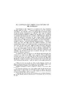 'El castellano viejo' y la 'Sátira III' de Boileau