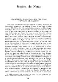 'El sistema dialogal' en algunas novelas de Galdós 