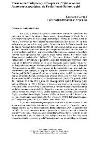 Pensamiento utópico y exotopía en 'El fin de la era farmacopornográfica' de Paula Irupé Salmoiraghi