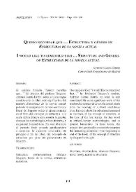 Quiero recordar que … Estructura y génesis de 'Estructuras de la novela actual'