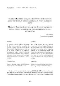 Mariano Baquero Goyanes y el cuento decimonónico español: teoría y crítica literaria en torno al relato breve
