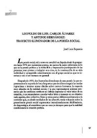 Leopoldo de Luis, Carlos Álvarez y Antonio Hernández: trayecto iluminador de la poesía social