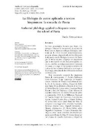 La filología de autor aplicada a textos hispánicos: la escuela de Pavía