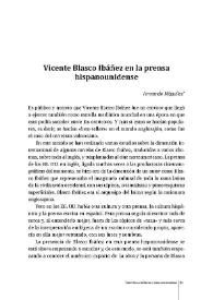 Vicente Blasco Ibáñez en la prensa hispanounidense  