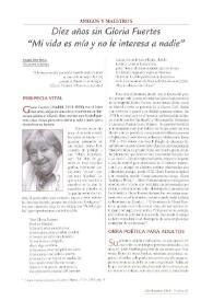 Diez años sin Gloria Fuertes : 'Mi vida es mía y no le interesa a nadie'