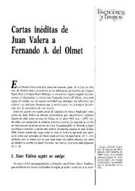 Cartas inéditas de Juan Valera a Fernando A. del Olmet