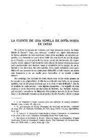 La fuente de una novela de doña María de Zayas