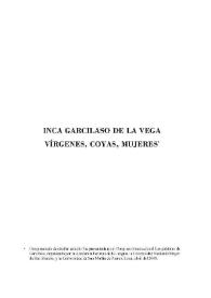 Inca Garcilaso de la Vega. Vírgenes, coyas, mujeres