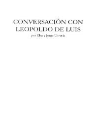 Conversación con Leopoldo de Luis