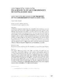 Legitimación y religión en la revuelta de las Comunidades de Castilla (1520-1521)