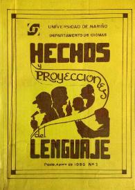 Hechos y Proyecciones del Lenguaje. Núm. 1, 1986