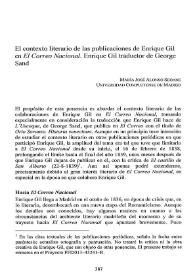 El contexto literario de las publicaciones de Enrique Gil en 'El Correo Nacional'. Enrique Gil traductor de George Sand