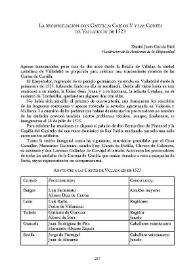 La reconcialiación con Castilla: Carlos V y las Cortes de Valladolid de 1523