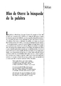 Blas de Otero: la búsqueda de la palabra 