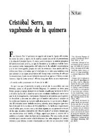 Cristóbal Serra, un vagabundo de la quimera