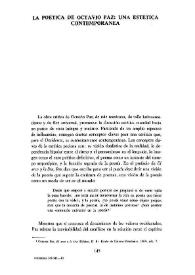 La poética de Octavio Paz: una estética contemporánea