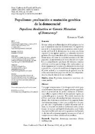 Populismo: ¿realización o mutación genética de la democracia?