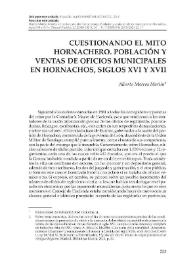 Cuestionando el mito hornachero. Población y ventas de oficios municipales en Hornachos, siglos XVI y XVII