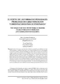 El sujeto de las formas no personales: problemas de caracterización y orientaciones para su enseñanza