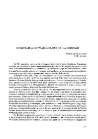 Homenaje a Lotman: mi lote de la heredad 