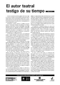 El autor teatral testigo de su tiempo 