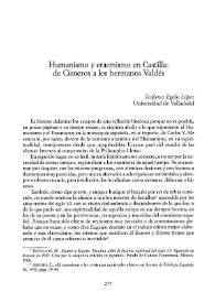 Humanismo y erasmismo en Castilla: de Cisneros a los hermanos Valdés