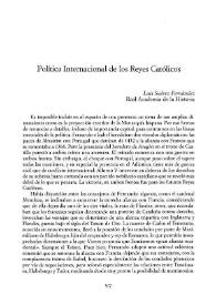Política Internacional de los Reyes Católicos