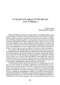 La Spagna nelle guerre d'Italia fino alla pace di Bologna