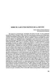 Sobre el carácter político de la ficción 