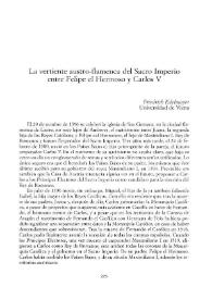 La vertiente austro-flamenca del Sacro Imperio entre Felipe el Hermoso y Carlos V