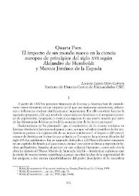 El impacto de un mundo nuevo en la ciencia europea de principios del siglo XVI según Alejandro de Humboldt y Marcos Jiménez de la Espada