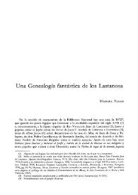 Una Genealogía fantástica de los Lastanosa