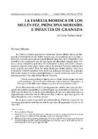 La familia morisca de los Muley-Fez, príncipes meriníes e infantes de Granada
